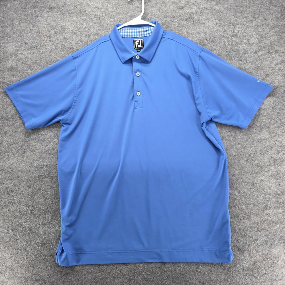 FootJoy Polo Shirt Mens XL Blue Athletic Fit Golf Performance Stretch Logo